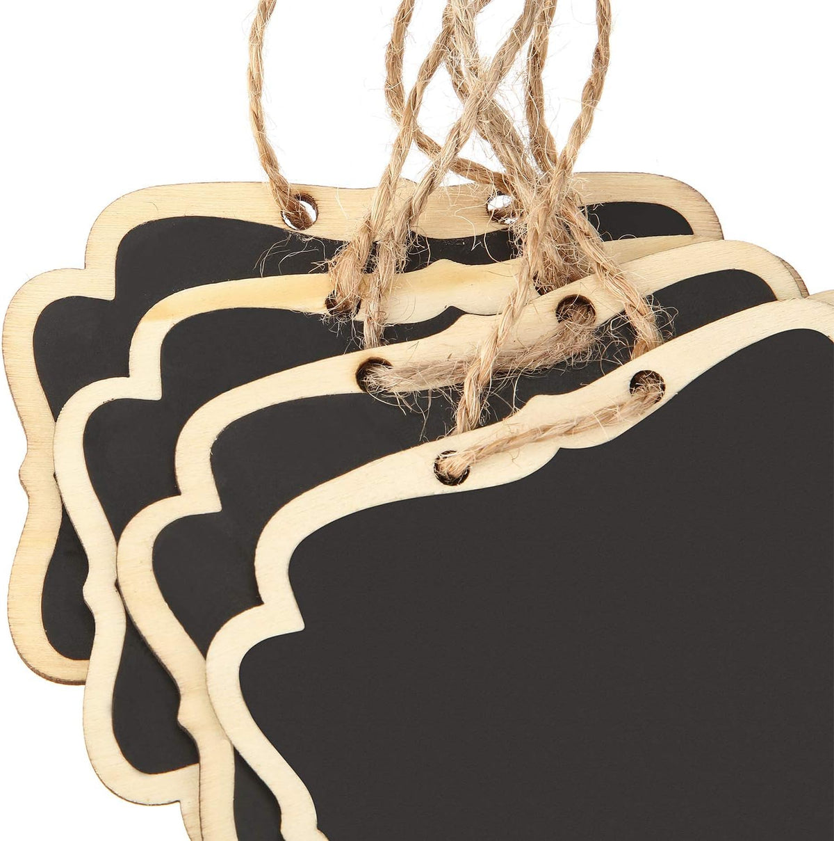 20 Pcs Wooden Mini Chalkboard Signs Chalkboard Hanging Labels, Ideal Price Tags, Message Boards, Black