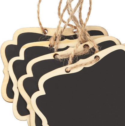 20 Pcs Wooden Mini Chalkboard Signs Chalkboard Hanging Labels, Ideal Price Tags, Message Boards, Black