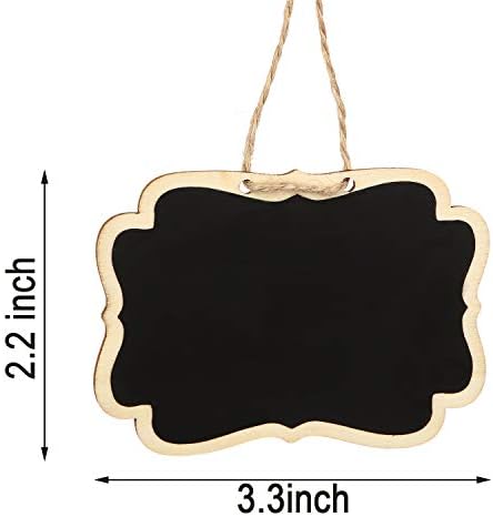 20 Pcs Wooden Mini Chalkboard Signs Chalkboard Hanging Labels, Ideal Price Tags, Message Boards, Black