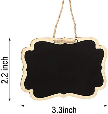 20 Pcs Wooden Mini Chalkboard Signs Chalkboard Hanging Labels, Ideal Price Tags, Message Boards, Black