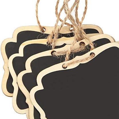 20 Pcs Wooden Mini Chalkboard Signs Chalkboard Hanging Labels, Ideal Price Tags, Message Boards, Black