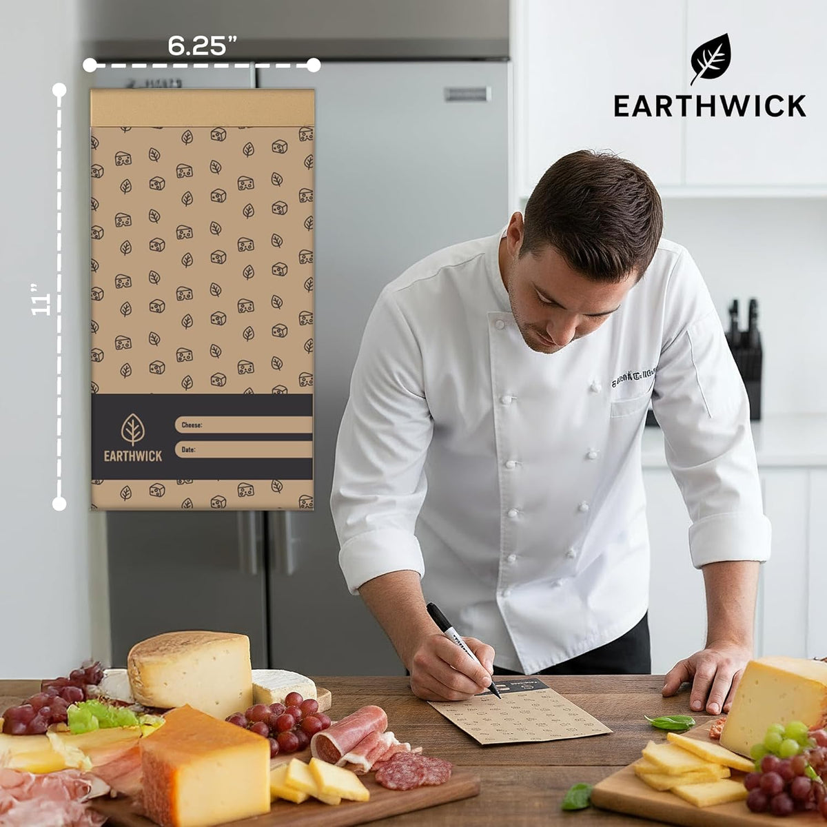 Cheese And Deli Storage 20 Breathable Wax Paper Cheese Storage Bags, Compostable, Biodegradable, and Plastic-Free Paper to Keep Cheese and Charcuterie Fresh, Kitchen Organization 6.25 x 11 inch