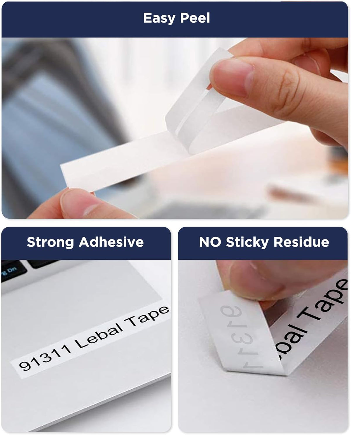 TZe-241 Label Maker Tape 18mm 0.7 Laminated White Replacement for Brother P-Touch Label Maker Refills TZe241 Black on White 3/4 Inch TZe Tz Tape Work with Brother PT-D400 PTD410 PTD600, 4-Pack