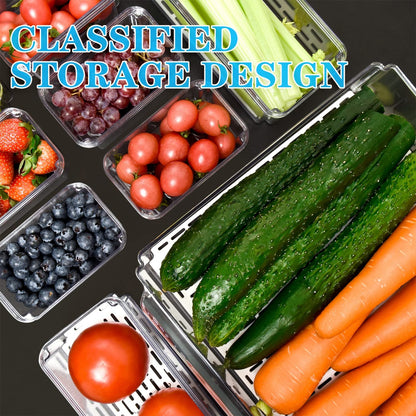 10 Pack Fridge Organizer, Stackable Refrigerator Organizer Bins with Lids, Produce Fruit Storage Containers for Storage Clear for Food, Drinks, Vegetable Storage