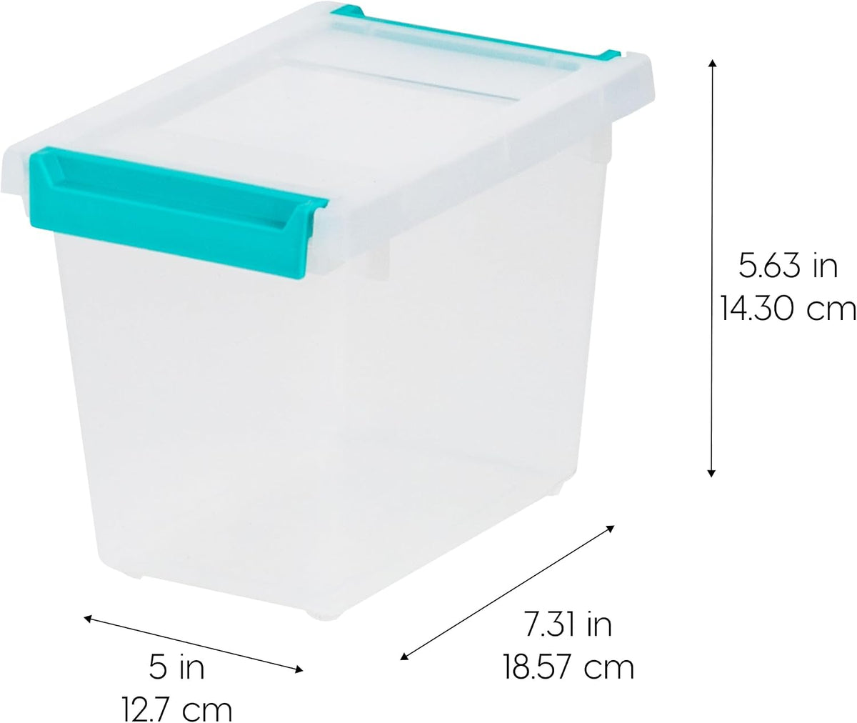 Storage Bins with Lids |Made in USA| 2 Qt - - Clear | Sensory Craft Organizers, Plastic Clip Box Totes, Flat Containers for Organizing Paper, Office, Art & Study Supplies