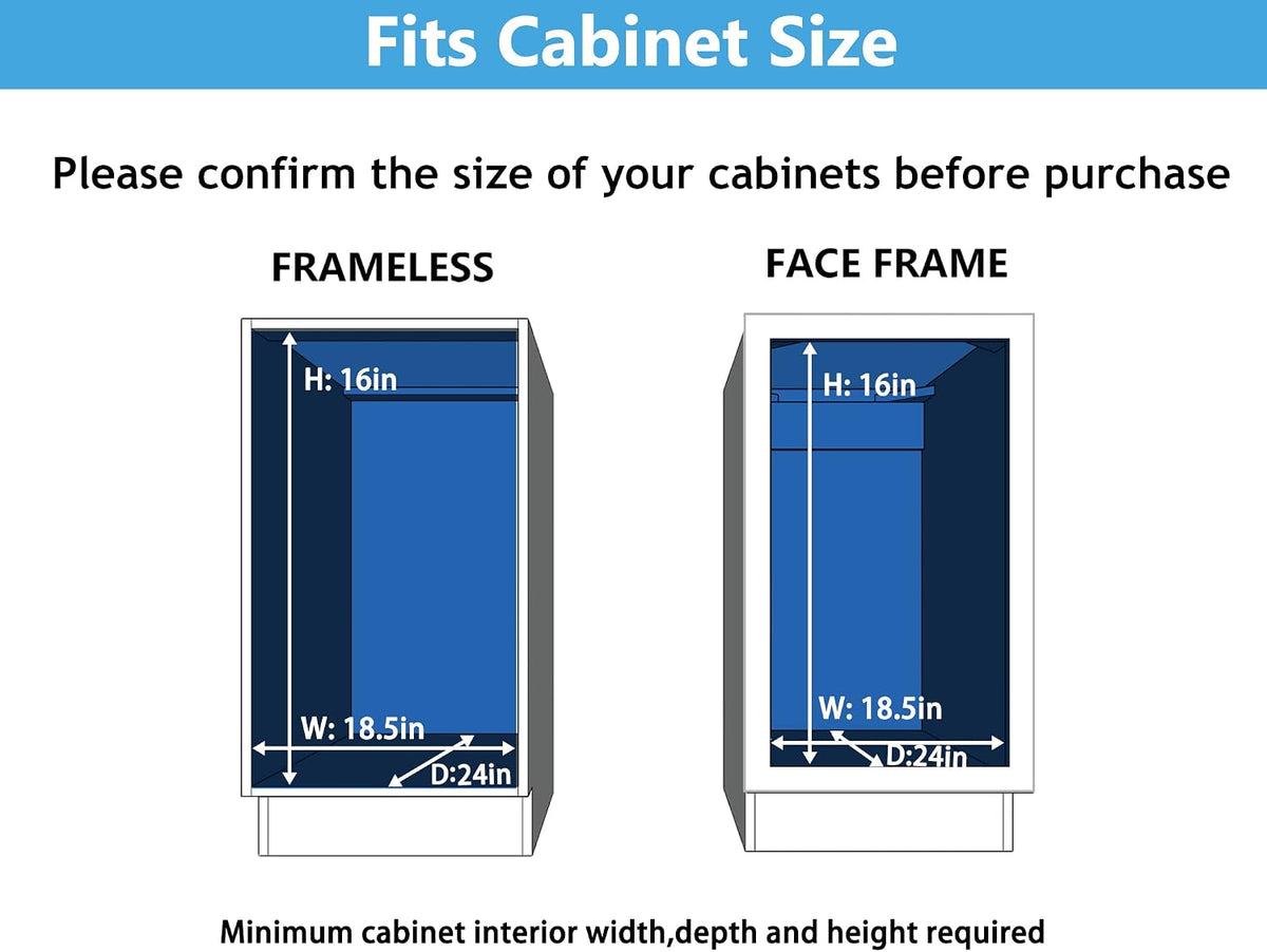 Individual Pull Out Cabinet Organizer, 2 Tier Slide Out Cabinet Drawers, Pots and Pans Organizer and Storage Pantry Shelf for Kitchen (17" W x 21" D)