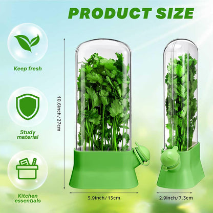 2 Pieces Herb Saver for Refrigerator Fresh Herb Keeper Cilantro Container for Fridge Saver Pod for Cilantro, Parsley, Asparagus, Keeps Vegetables for 2-3 Weeks(White)