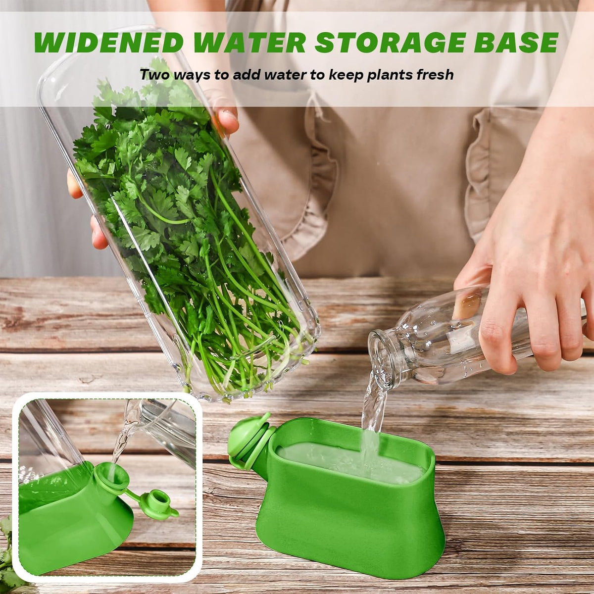 2 Pieces Herb Saver for Refrigerator Fresh Herb Keeper Cilantro Container for Fridge Saver Pod for Cilantro, Parsley, Asparagus, Keeps Vegetables for 2-3 Weeks(White)