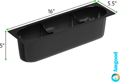 16 in. x 5.5 in. Plastic Ice Bin Bottle Holder Insert, 3 Bottle Capacity for Bar Mixers, Syrups & Condiments, Commercial Beverage Station Organizer, NSF