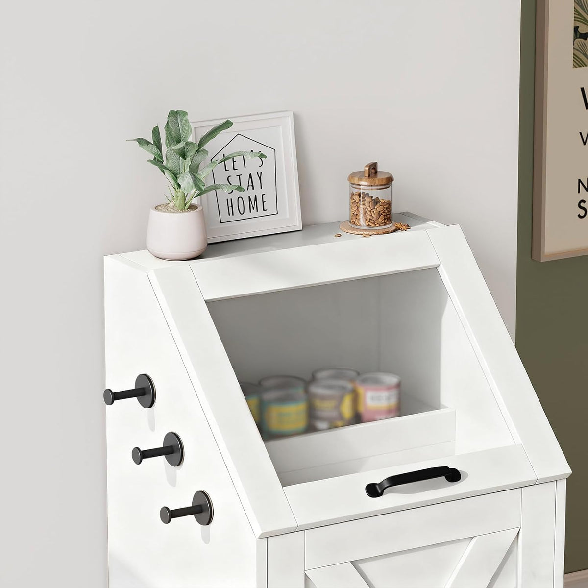 Dog Feeding Station with Storage Cabinet & 2 Elevated Bowls,Black