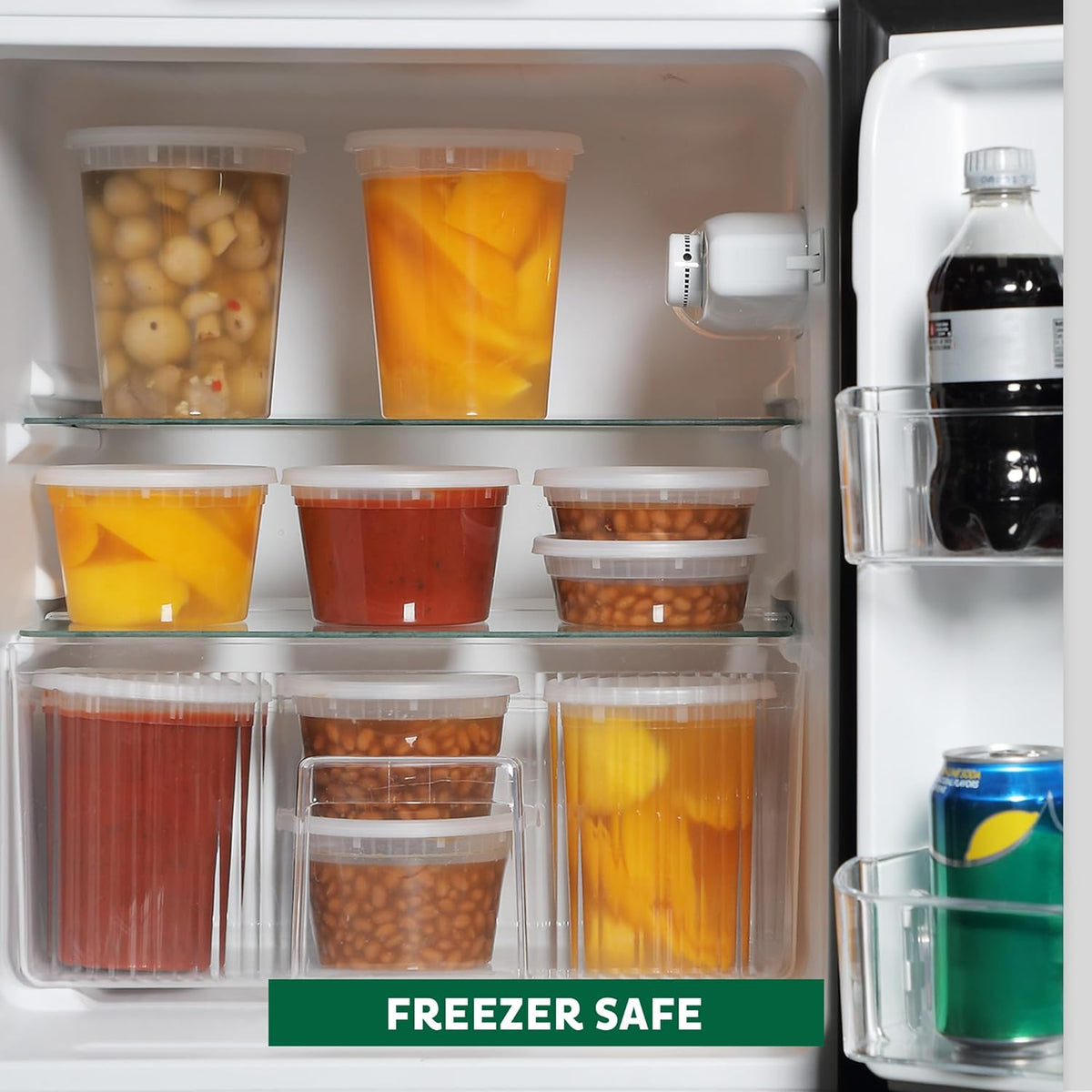 Food Storage Containers 32 oz Plastic Deli Containers with Lids, Slime, Soup, Meal Prep Containers | BPA Free | Stackable | Leakproof | Microwave/Dishwasher/Freezer Safe