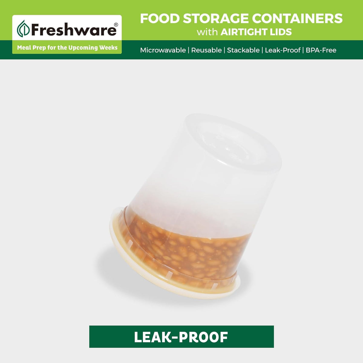 Food Storage Containers 32 oz Plastic Deli Containers with Lids, Slime, Soup, Meal Prep Containers | BPA Free | Stackable | Leakproof | Microwave/Dishwasher/Freezer Safe