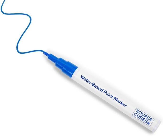3mm Tip Size Water Based Paint Markers, Pack of 3 Blue Washable Markers, Non-Toxic Acid-Free Ink, Ideal for Labeling Freezer Trays, Kitchen Containers and More