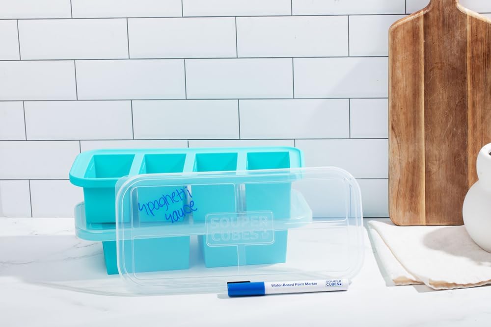 3mm Tip Size Water Based Paint Markers, Pack of 3 Blue Washable Markers, Non-Toxic Acid-Free Ink, Ideal for Labeling Freezer Trays, Kitchen Containers and More