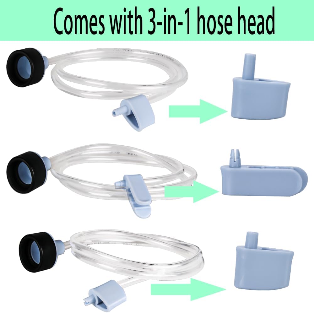 Accessory Hose Compatible with Deluxe Food VS-12 Vacuum Sealer，Suitable for all sealing zipper bags, wine plugs, jar seals, vacuum sealing agents (attachment hose For Deluxe Food VS-12) (2, Blue)