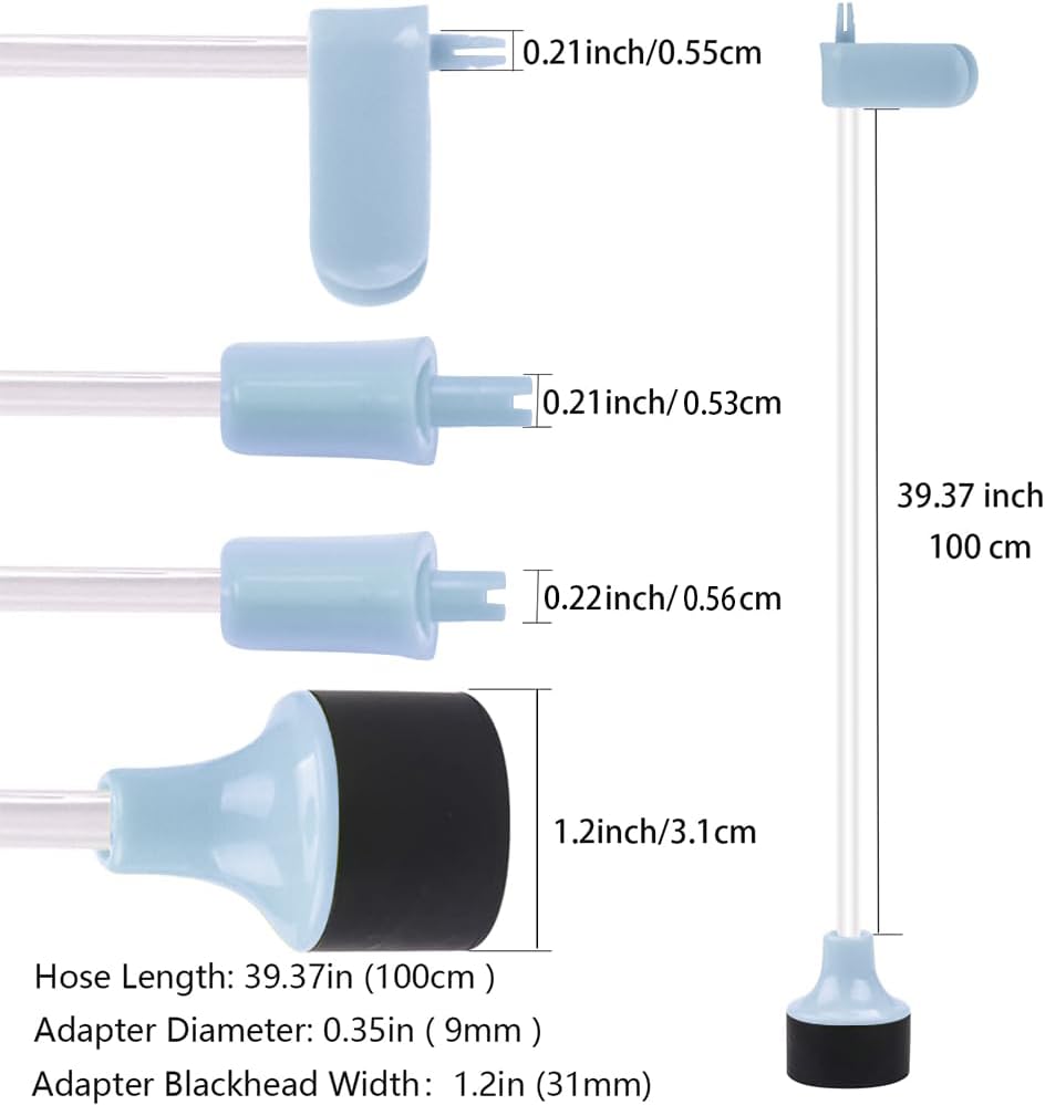 Accessory Hose Compatible with Deluxe Food VS-12 Vacuum Sealer，Suitable for all sealing zipper bags, wine plugs, jar seals, vacuum sealing agents (attachment hose For Deluxe Food VS-12) (2, Blue)