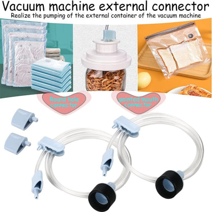 Accessory Hose Compatible with Deluxe Food VS-12 Vacuum Sealer，Suitable for all sealing zipper bags, wine plugs, jar seals, vacuum sealing agents (attachment hose For Deluxe Food VS-12) (2, Blue)