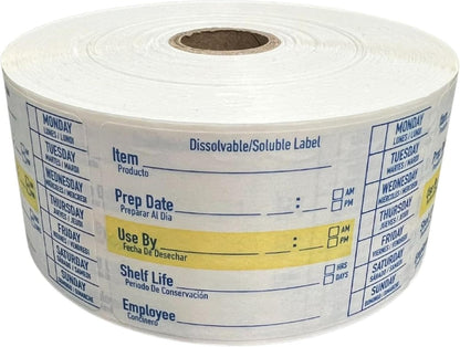 2x3 Dissolvable Food Labels, 1000 Food Container Stickers, Blue