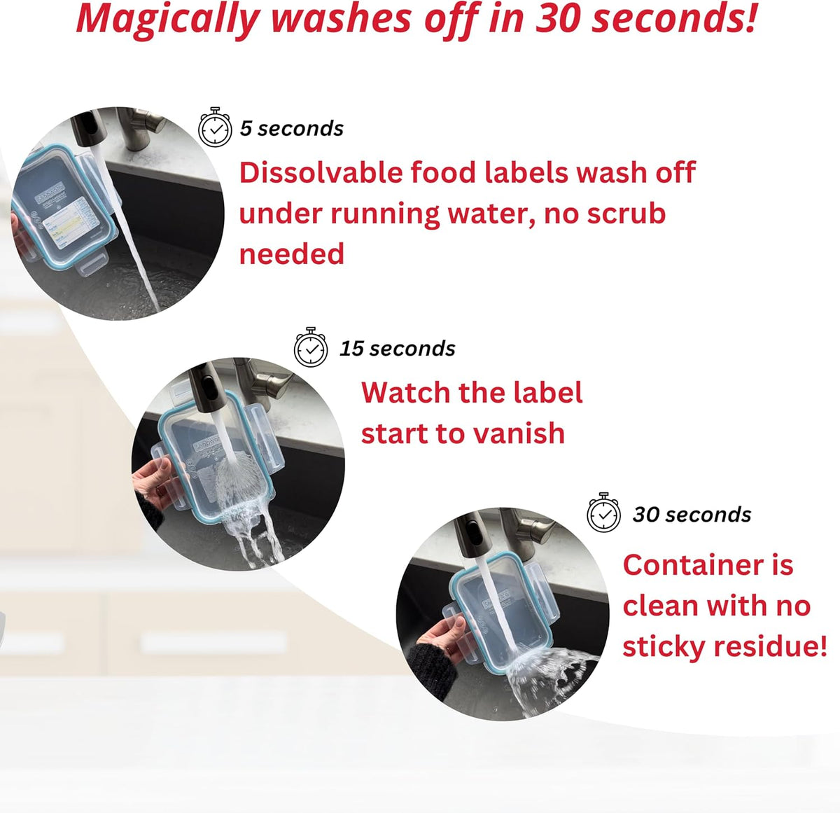 2x3 Dissolvable Food Labels, 1000 Food Container Stickers, Blue