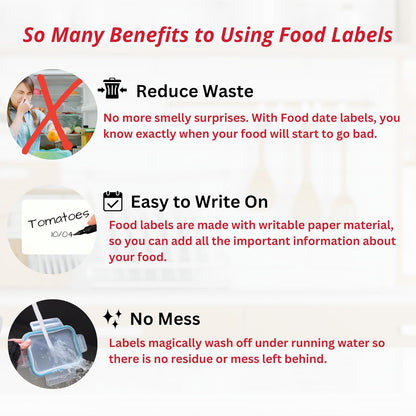 2x3 Dissolvable Food Labels, 1000 Food Container Stickers, Blue