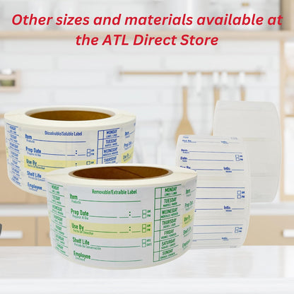 2x3 Dissolvable Food Labels, 1000 Food Container Stickers, Blue