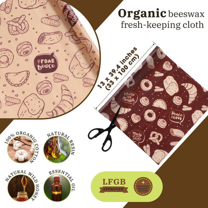 3 Pcs Beeswax Wraps for Food Roll 13 x 40 Inch Japanese Style