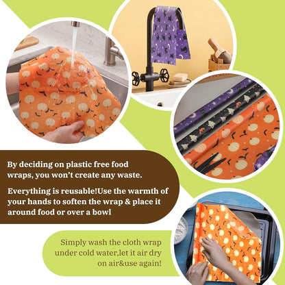 3 Pcs Beeswax Wraps for Food Roll 13 x 40 Inch Japanese Style