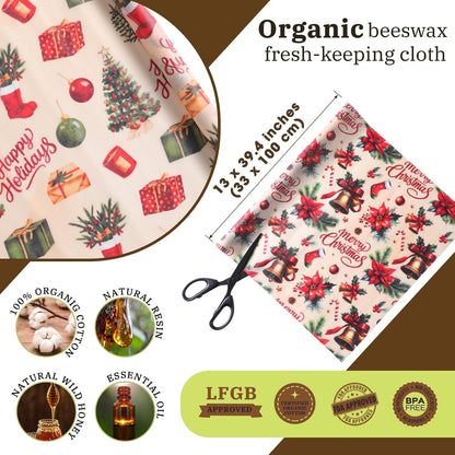 3 Pcs Beeswax Wraps for Food Roll 13 x 40 Inch Japanese Style