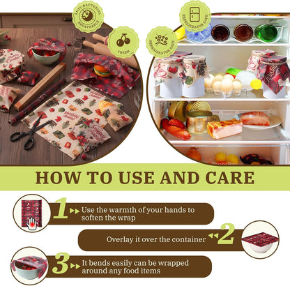 3 Pcs Beeswax Wraps for Food Roll 13 x 40 Inch Japanese Style
