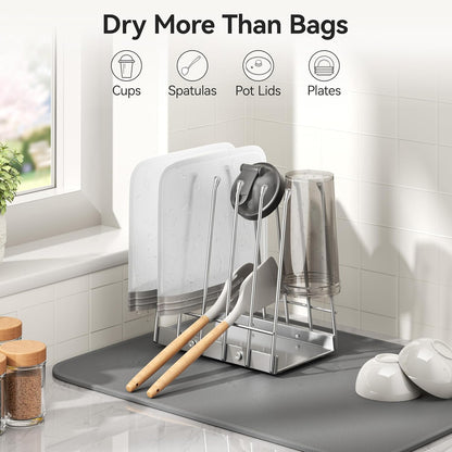 Reusable Bags Drying Rack, Plastic Bags Dryer for Ziplock Lerine Silicone Gallon, Snack, Sandwich Storage Bags, Black