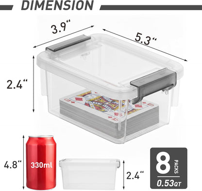 Citylife 1.3Qt Small Storage Bins with Lids,Stackable Clear | Plastic Containers for Beads, Buttons, Sewing Supplies, Office Supplies and Small Toys
