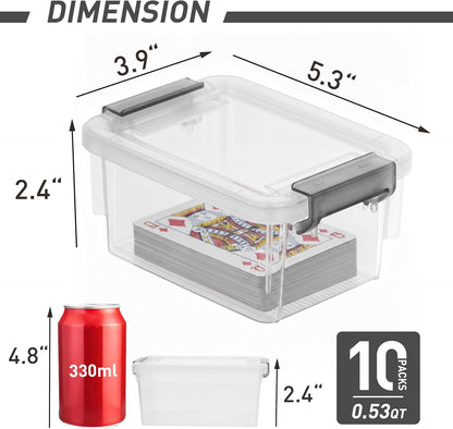 Citylife 1.3Qt Small Storage Bins with Lids,Stackable Clear | Plastic Containers for Beads, Buttons, Sewing Supplies, Office Supplies and Small Toys