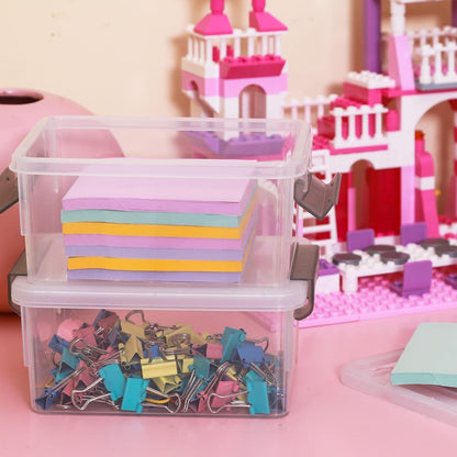 Citylife 1.3Qt Small Storage Bins with Lids,Stackable Clear | Plastic Containers for Beads, Buttons, Sewing Supplies, Office Supplies and Small Toys