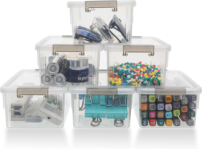 Citylife 1.3Qt Small Storage Bins with Lids,Stackable Clear | Plastic Containers for Beads, Buttons, Sewing Supplies, Office Supplies and Small Toys