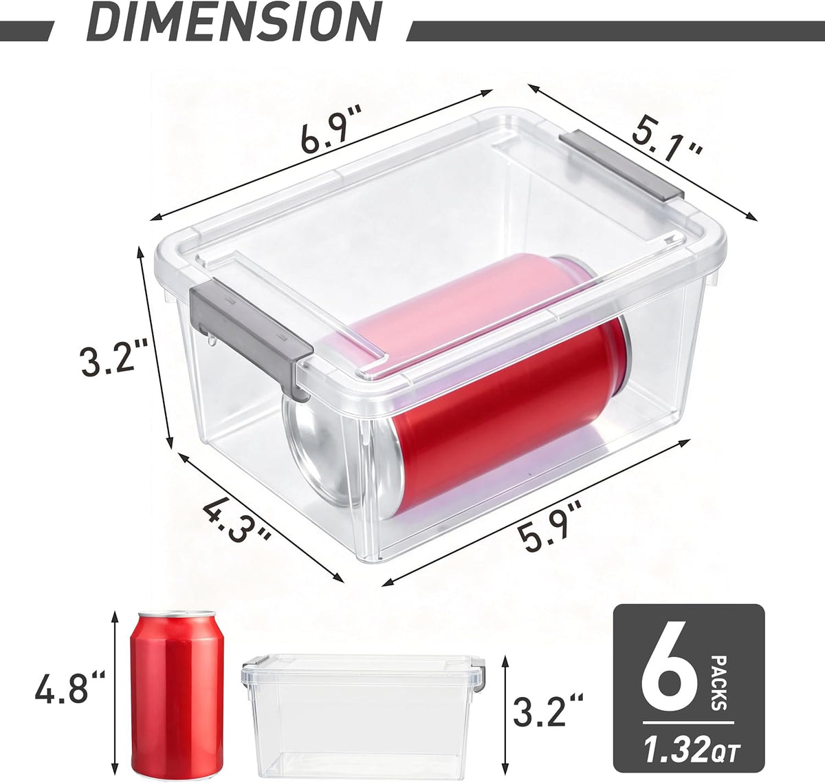 Citylife 1.3Qt Small Storage Bins with Lids,Stackable Clear | Plastic Containers for Beads, Buttons, Sewing Supplies, Office Supplies and Small Toys