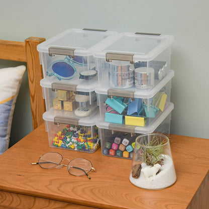 Citylife 1.3Qt Small Storage Bins with Lids,Stackable Clear | Plastic Containers for Beads, Buttons, Sewing Supplies, Office Supplies and Small Toys