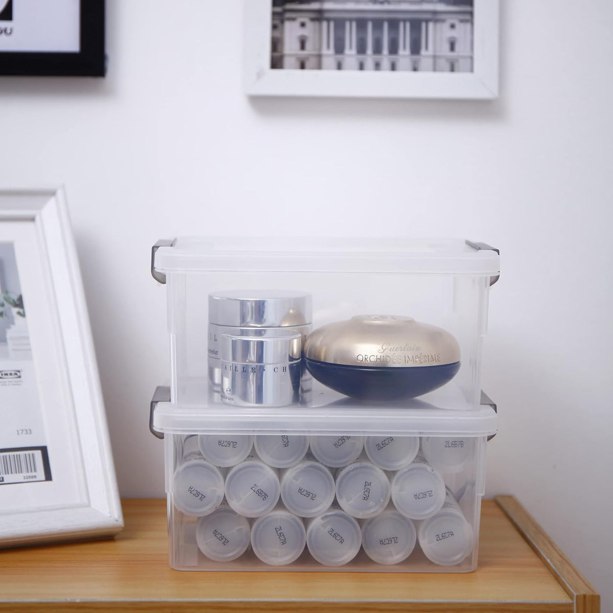 Citylife 1.3Qt Small Storage Bins with Lids,Stackable Clear | Plastic Containers for Beads, Buttons, Sewing Supplies, Office Supplies and Small Toys