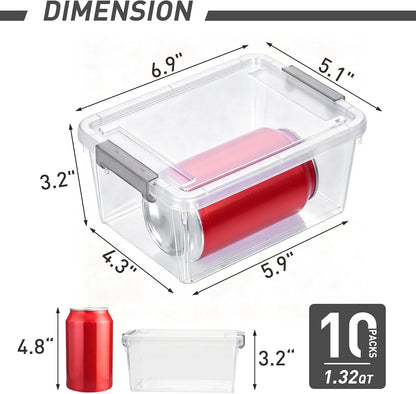 Citylife 1.3Qt Small Storage Bins with Lids,Stackable Clear | Plastic Containers for Beads, Buttons, Sewing Supplies, Office Supplies and Small Toys