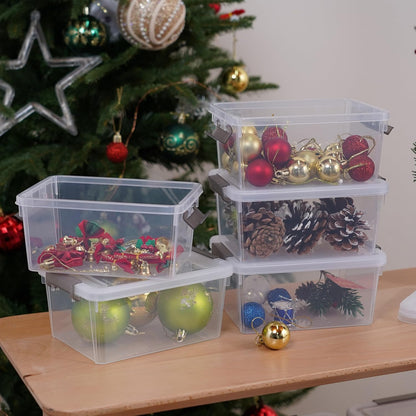 Citylife 1.3Qt Small Storage Bins with Lids,Stackable Clear | Plastic Containers for Beads, Buttons, Sewing Supplies, Office Supplies and Small Toys
