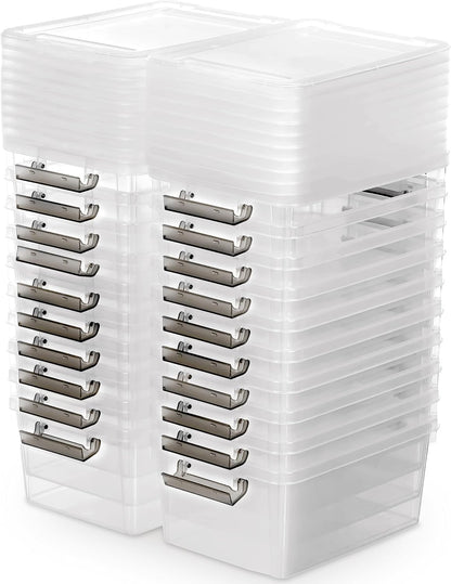 Citylife 1.3Qt Small Storage Bins with Lids,Stackable Clear | Plastic Containers for Beads, Buttons, Sewing Supplies, Office Supplies and Small Toys
