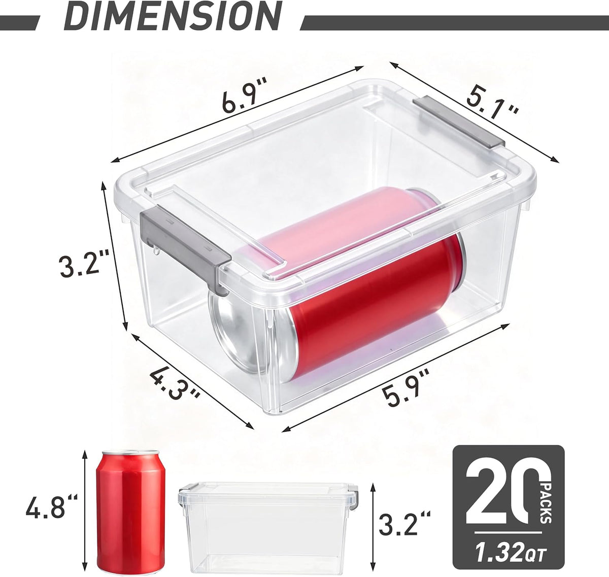 Citylife 1.3Qt Small Storage Bins with Lids,Stackable Clear | Plastic Containers for Beads, Buttons, Sewing Supplies, Office Supplies and Small Toys