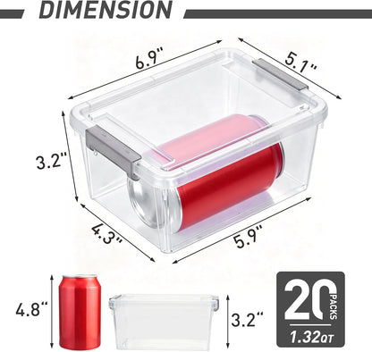 Citylife 1.3Qt Small Storage Bins with Lids,Stackable Clear | Plastic Containers for Beads, Buttons, Sewing Supplies, Office Supplies and Small Toys