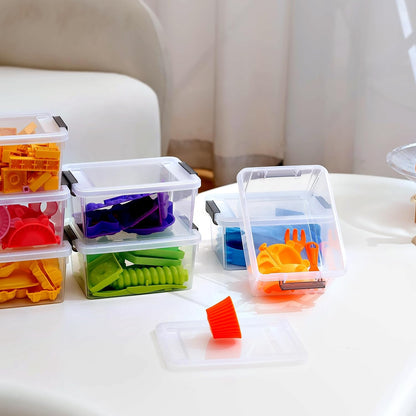 Citylife 1.3Qt Small Storage Bins with Lids,Stackable Clear | Plastic Containers for Beads, Buttons, Sewing Supplies, Office Supplies and Small Toys