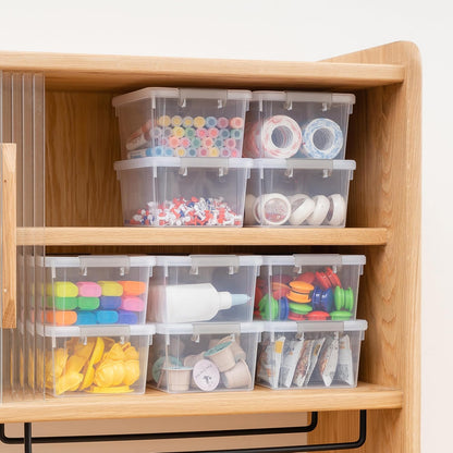 Citylife 1.3Qt Small Storage Bins with Lids,Stackable Clear | Plastic Containers for Beads, Buttons, Sewing Supplies, Office Supplies and Small Toys