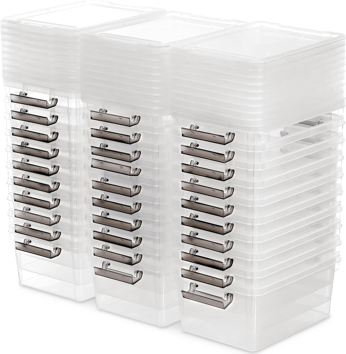 Citylife 1.3Qt Small Storage Bins with Lids,Stackable Clear | Plastic Containers for Beads, Buttons, Sewing Supplies, Office Supplies and Small Toys