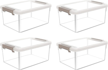 Citylife 1.3Qt Small Storage Bins with Lids,Stackable Clear | Plastic Containers for Beads, Buttons, Sewing Supplies, Office Supplies and Small Toys