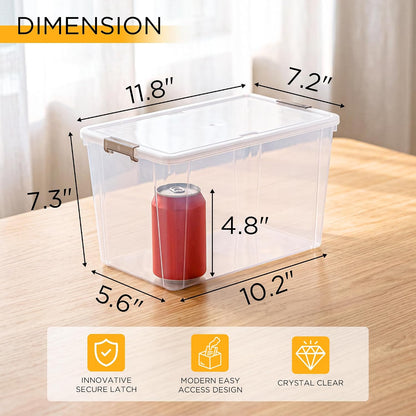 Citylife 1.3Qt Small Storage Bins with Lids,Stackable Clear | Plastic Containers for Beads, Buttons, Sewing Supplies, Office Supplies and Small Toys