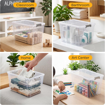 Citylife 1.3Qt Small Storage Bins with Lids,Stackable Clear | Plastic Containers for Beads, Buttons, Sewing Supplies, Office Supplies and Small Toys