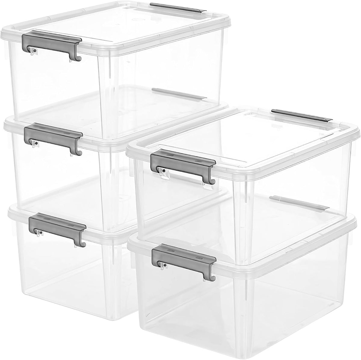 Citylife 1.3Qt Small Storage Bins with Lids,Stackable Clear | Plastic Containers for Beads, Buttons, Sewing Supplies, Office Supplies and Small Toys
