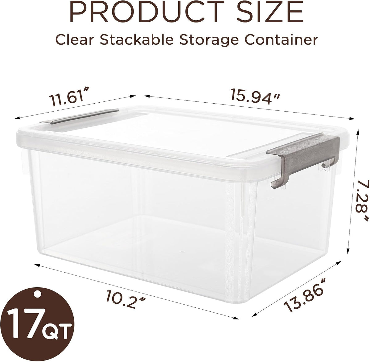 Citylife 1.3Qt Small Storage Bins with Lids,Stackable Clear | Plastic Containers for Beads, Buttons, Sewing Supplies, Office Supplies and Small Toys